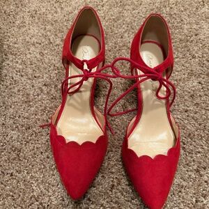 Red Scalloped Heels